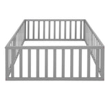 Full Size Wood Daybed Frame with Fence Gray(OLD SKU:WF289662AAE)
