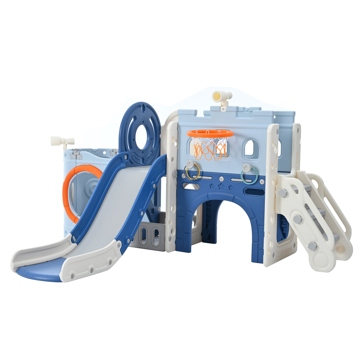 10-1 Toddler Slide Set,Kids Slide for Toddlers Ages 1+, Basketball Hoop Pirate Ship Themed Slide with Ship Head Indoor& Outdoor - V.I.P Digital Presence