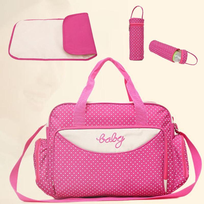 5pcs/Set Mother Mummy Diaper Bag Set Maternity Suit Large Handbag Nappy Diaper Bag Stroller Food Bag Baby Bottle Holder Bag Sets - V.I.P Digital Presence