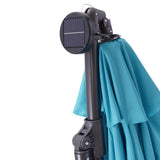 10 FT Solar LED Patio Outdoor Umbrella Hanging Cantilever Umbrella Offset Umbrella Easy Open Adustment with 32 LED Lights - V.I.P Digital Presence
