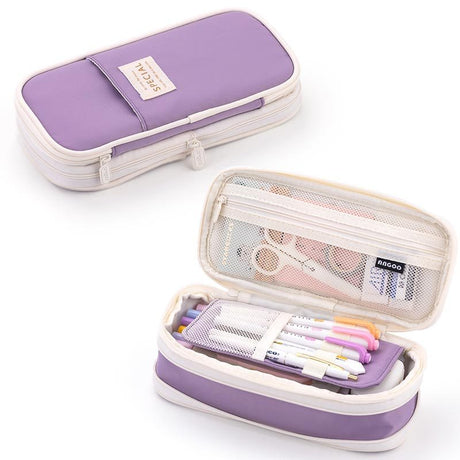 Macaron color block can transform into a large capacity upgraded pencil case stationery - V.I.P Digital Presence