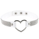 Japan's Harajuku Soft Girl Black Rhinestone Peach Heart Love-Shaped Collar Women's Neck Strap Collarbone Necklace Short - V.I.P Digital Presence