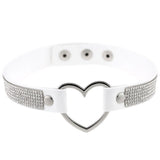 Japan's Harajuku Soft Girl Black Rhinestone Peach Heart Love-Shaped Collar Women's Neck Strap Collarbone Necklace Short - V.I.P Digital Presence