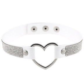 Japan's Harajuku Soft Girl Black Rhinestone Peach Heart Love-Shaped Collar Women's Neck Strap Collarbone Necklace Short - V.I.P Digital Presence