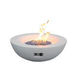 42 Inch Outdoor Concrete Propane gas Fire Pit bowl in Antique white color - V.I.P Digital Presence