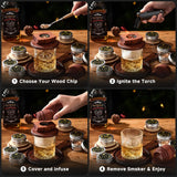 New Barrel Cocktail Smoking Kit with Wood Chips 4 Flavors Old Fashioned Drink Smoker Infuser for Bar Drinks Kitchen - V.I.P Digital Presence