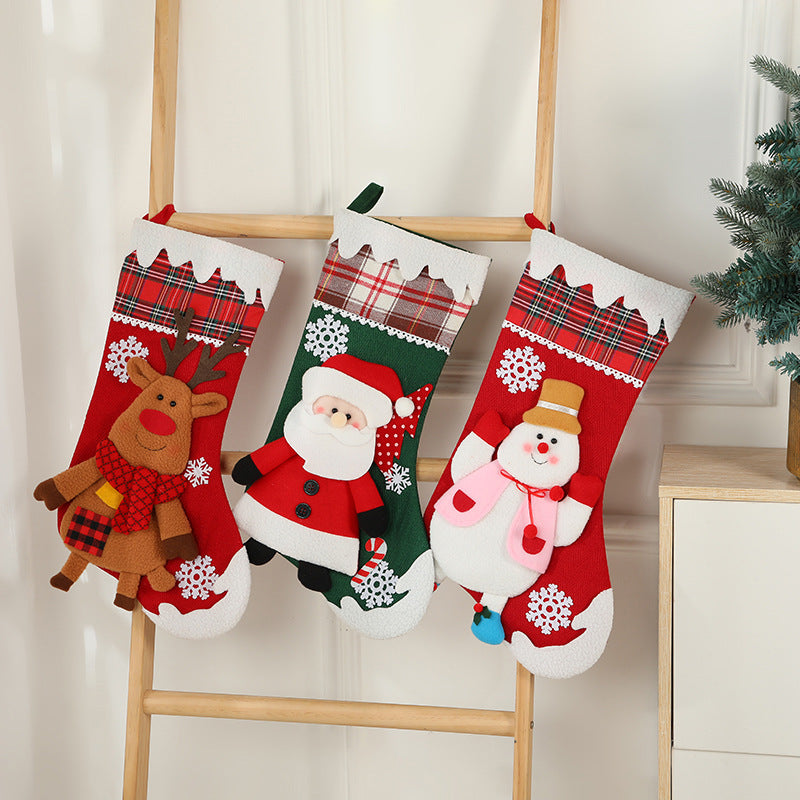 Christmas Day Decoration Cartoon Old Man Elk Snowman Window Decoration Cute Home Christmas Style Gift Bag Hanging Socks - V.I.P Digital Presence