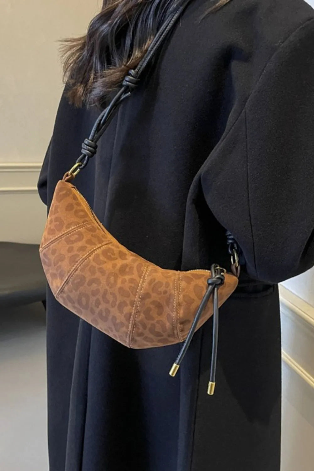 PU Leather Strap Suede Shoulder Bag - V.I.P Digital Presence