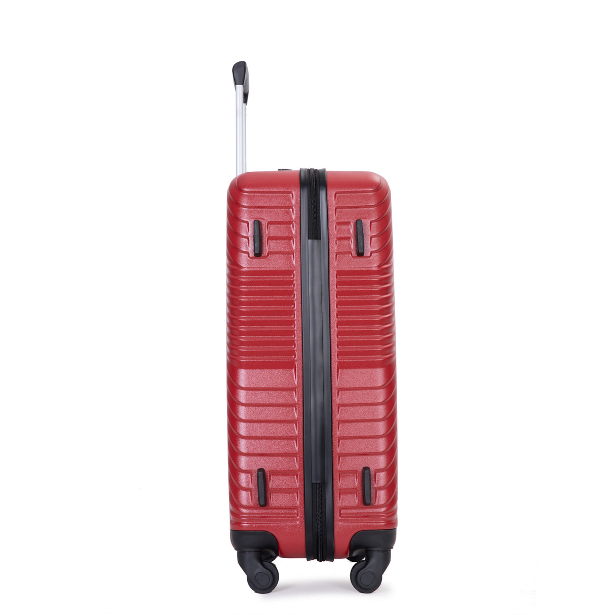 3 Piece Luggage Sets PC+ABS Lightweight Suitcase with Two Hooks Spinner Wheels (20/24/28) Red