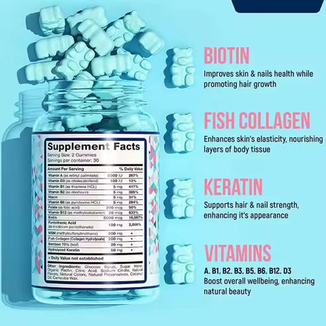 Collagen gummy hair growth biotin gummy - V.I.P Digital Presence