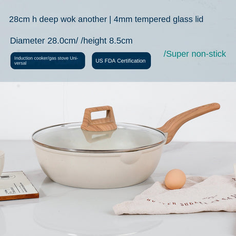 Medical stone non-stick pot soup pot stew pot frying pan wok milk pot frying pan steaming marble granite pot set - V.I.P Digital Presence
