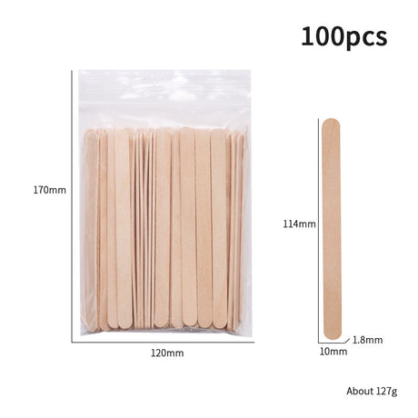 100-Piece Bag of Disposable Wooden Sticks for Hair Removal Waxing and Scraping Tools - V.I.P Digital Presence