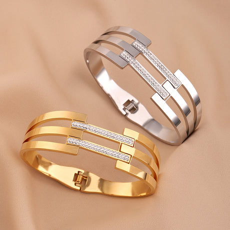 Hollow out Bracelet Stainless Steel Female Style Bracelet Geometric Circle Hollow out Handpiece - V.I.P Digital Presence