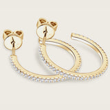 Inlaid Moissanite 925 Sterling Silver C-Hoop Earrings - V.I.P Digital Presence