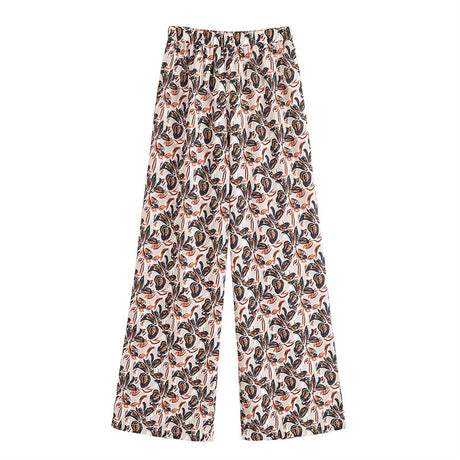 Elegant Strapless Top with Floral Print and Wide-Leg Pants Set - V.I.P Digital Presence