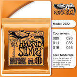 6 sets of Ernie Ball Slinky guitar strings (models 2003, 2215, 2223, 2221, nickel - wound) for electric & acoustic guitars - V.I.P Digital Presence
