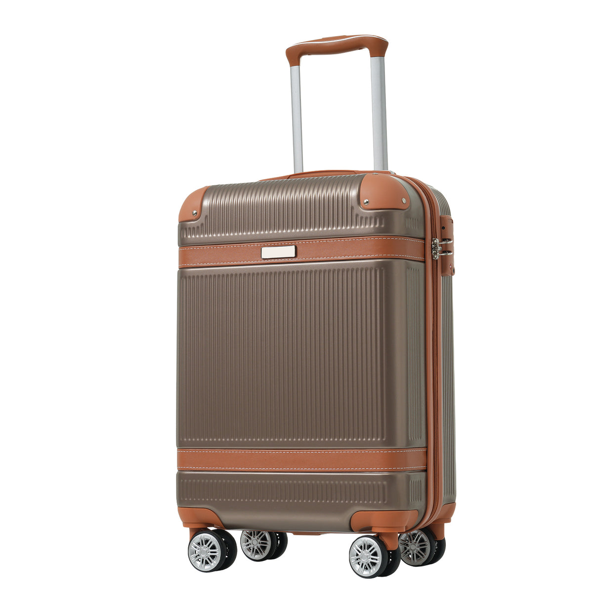 Hardshell Luggage Sets 3 Piece Carry-on Suitcase Double Spinner Wheels with TSA Lock for Men Women, Coppery (20in) - V.I.P Digital Presence