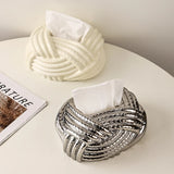 Ceramic Tissue Box Silver Twine Grain Napkin Carton Toilet Paper Holder Napkin Dispenser Holder Home Decoraction Organizers - V.I.P Digital Presence