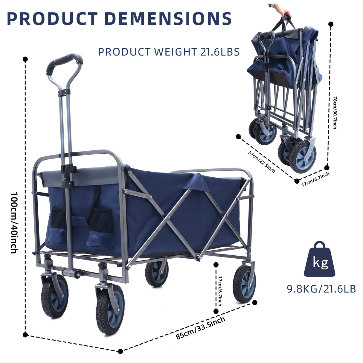 Outdoor Garden Multipurpose Micro Collapsible Beach Trolley Cart Camping Folding Wagon - V.I.P Digital Presence