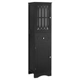 Tall Bathroom Cabinet, Freestanding Storage Cabinet with Drawer and Doors, MDF Board, Acrylic Door, Adjustable Shelf, Black - V.I.P Digital Presence