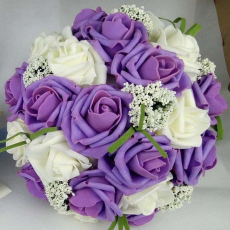 Bride Holding Flowers Romantic Wedding Colorful Bride 's Bouquet Red Pink Blue And Purple Bridal - V.I.P Digital Presence