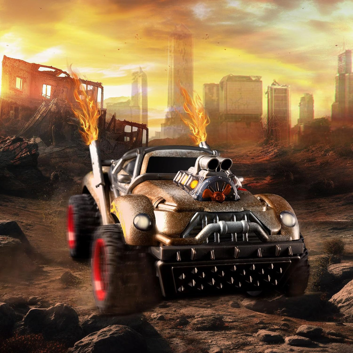 Wasteland Style 1:14 Scale 2.4GHz Model Racing Remote Control Car Hobby Electric RC Car Toys for Boys and Adults (Golden) - V.I.P Digital Presence