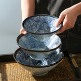 Lamian Noodles Bowl Sea Ripple Bamboo Hat Bowl Creative Large Soup Bowl Beef Noodle Bowl Home Vintage Bowl - V.I.P Digital Presence