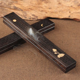 Wooden thread incense box, black sandalwood inlaid with boxwood, sleeping incense burner, incense burner, household indoor agarw - V.I.P Digital Presence