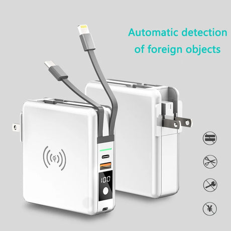 Power Bank 10000mAh With AC Plug 15W Fast Wireless Charging Powerbank USB Type C Mobile Phone Wall Charger for iPhone 14 Xiaomi - V.I.P Digital Presence