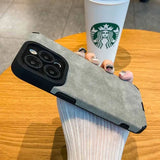 Funda de teléfono de cuero suave mate de lujo para iPhone 15, 14 Plus, 13, 12, 11 Pro Max, 7, 8Plus SE, protección de lente, cubierta de silicona a prueba de golpes 