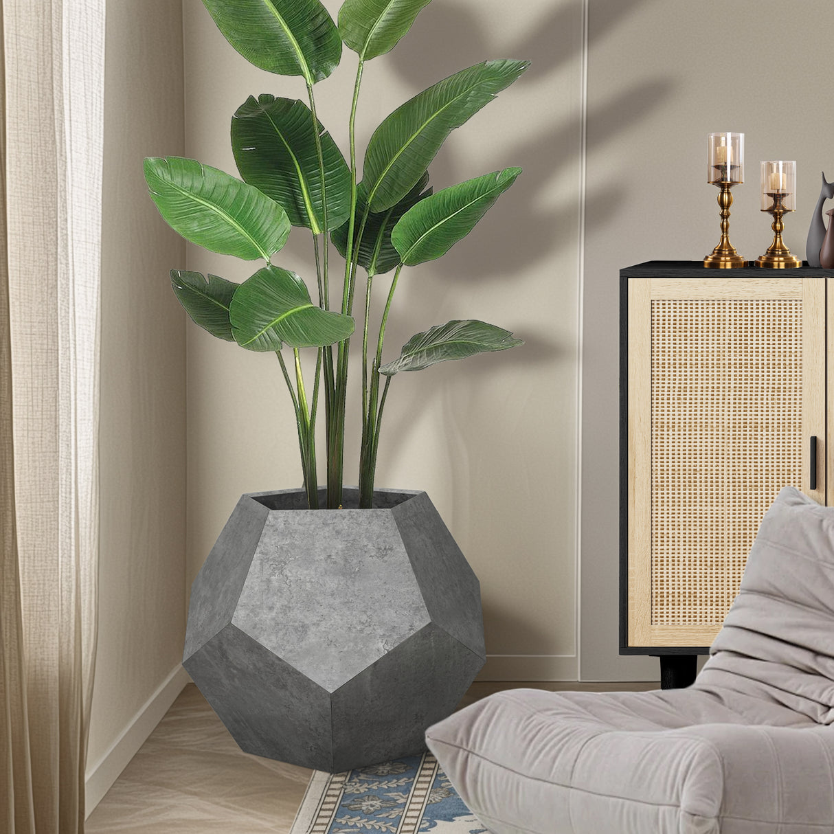25.98"Modern Pet Furniture Cat Litter Side Table, Sofa Side Table, Planter MDF Multifunctional Furniture, Cement Gray - V.I.P Digital Presence