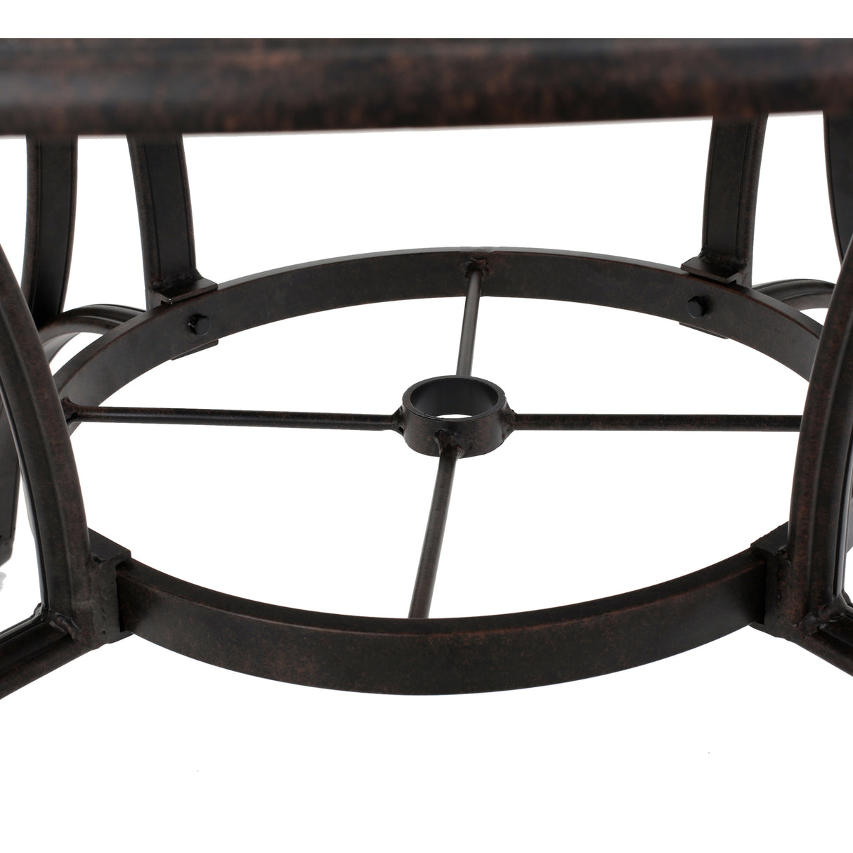 Outdoor Cast Aluminum Circular Dining Table, Bronze - V.I.P Digital Presence
