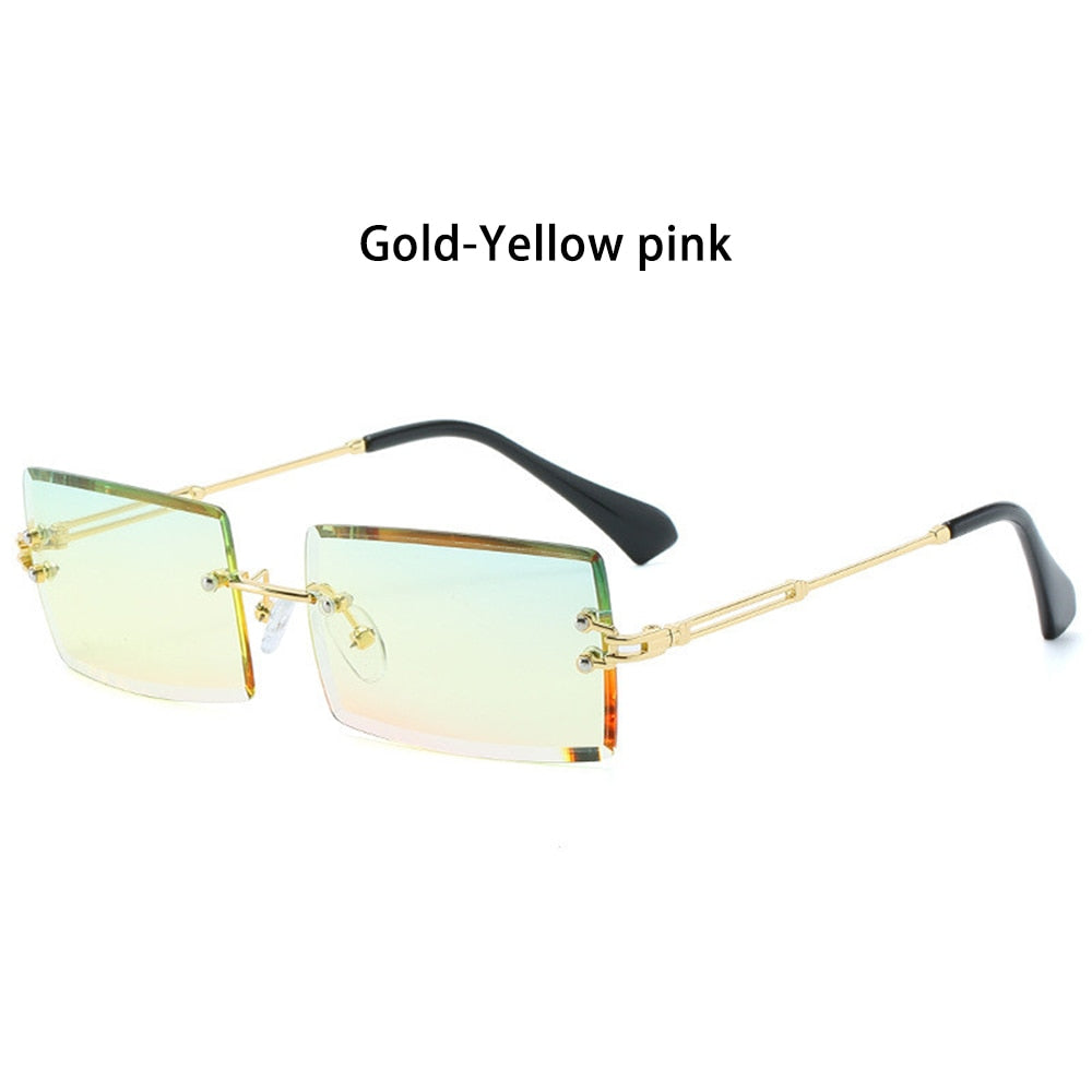 Trendy Men Women Summer Rimless Sunglasses Fashion Small Rectangle Sun Glasses Traveling Style UV400 Shades Eyewear - V.I.P Digital Presence