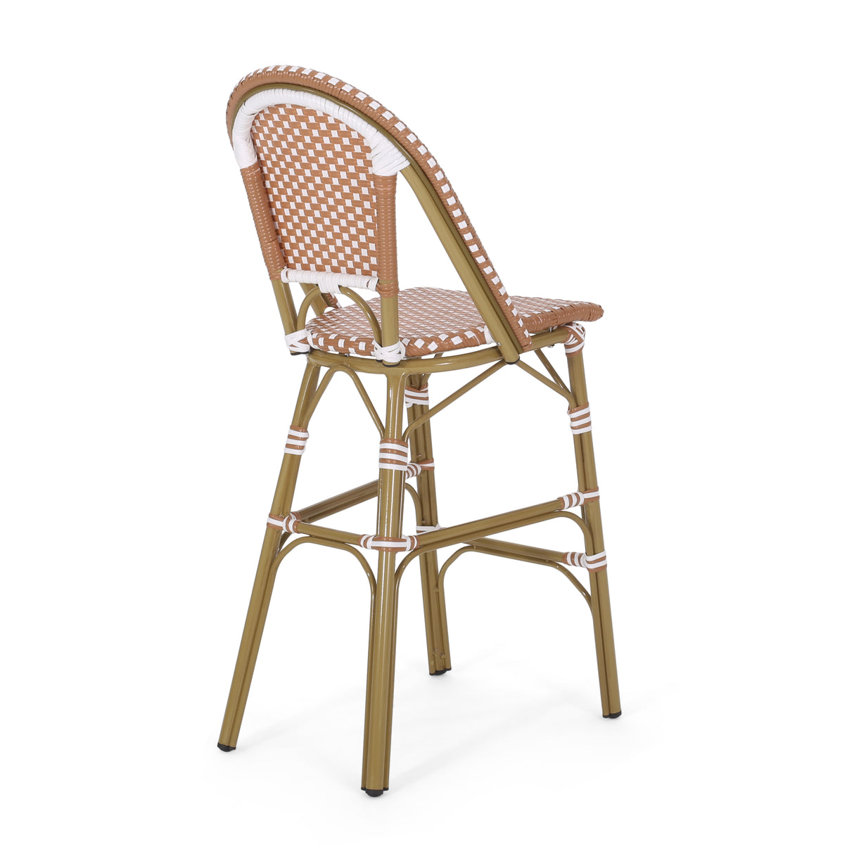 Wicker Bar Stool with Aluminum Frame (Set of 2) - V.I.P Digital Presence