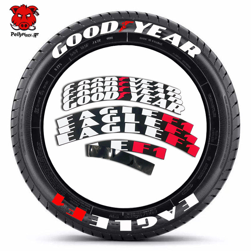 [One-piece set] Tire letter sticker one-piece set One-piece set Suitable for 4 tires No accessories included - V.I.P Digital Presence