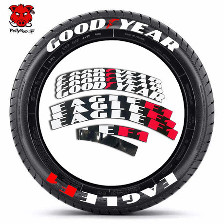 [One-piece set] Tire letter sticker one-piece set One-piece set Suitable for 4 tires No accessories included - V.I.P Digital Presence