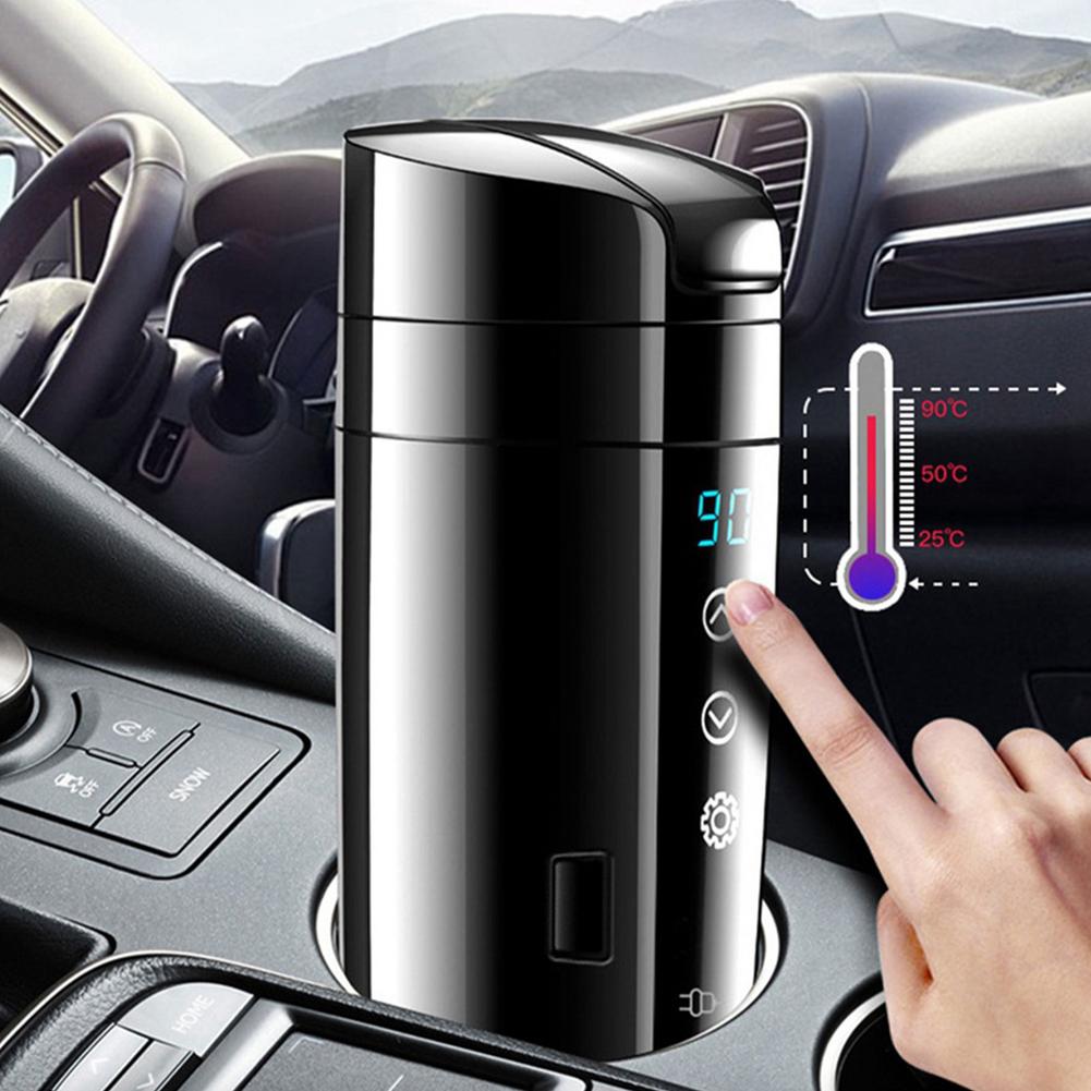 70W Real-time Temperature Vehicle Heating Cup 12V 24V Waterproof Stainless Steel Car Kettle Water Heater Car Mug Travel Kettle - V.I.P Digital Presence