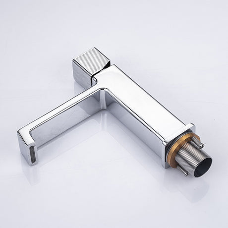 Black square single hole cold and hot countertop basin sink chrome faucet - V.I.P Digital Presence