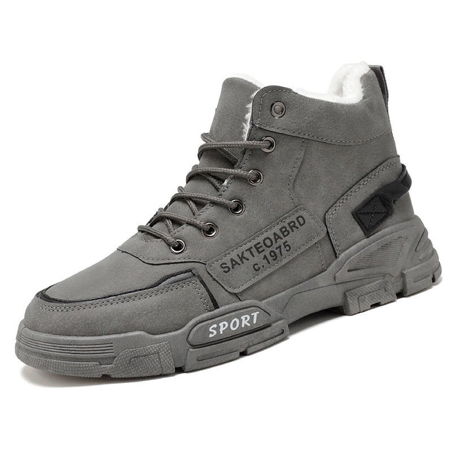 Cotton shoes, winter men's shoes, high top Martin boots, Bumblebee work boots, large size, medium top, fashionable shoes, men's boots, trendy shoes - V.I.P Digital Presence