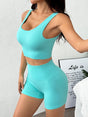 Scoop Neck Wide Strap Tank and Shorts Active Set - V.I.P Digital Presence