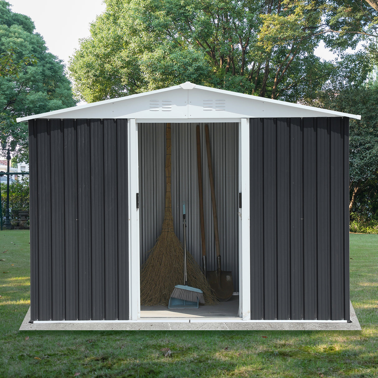 GO 47.2" Large Wooden Dog House Outdoor, Outdoor & Indoor Dog Crate, Cabin Style, With Porch, 2 Doors - V.I.P Digital Presence
