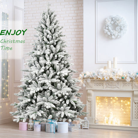 7FT PE&PVC Flocked Christmas tree - V.I.P Digital Presence