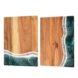 Acacia Wood and New Resin Cutting Board Wave Spliced Design Kitchen Fruit and Steak Board for Chopping Rectangle Wooden Boards - V.I.P Digital Presence