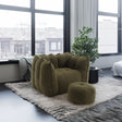 Soft Bean Bag Chair with High Resilient Foam(Chips)for living room and bedroom,Comfortable Square Lazy Sofa with Footstool - V.I.P Digital Presence