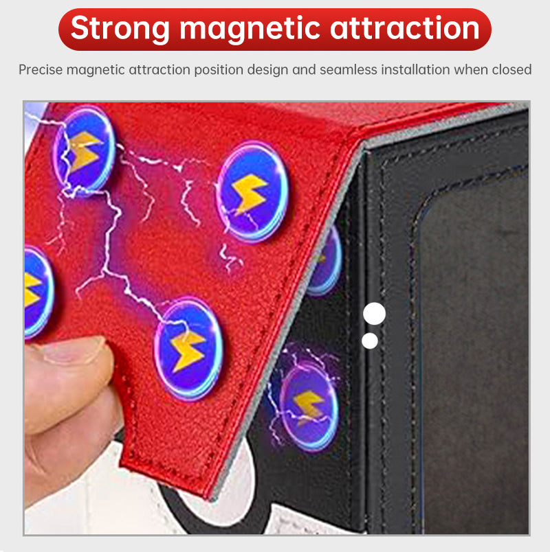 2025 New! Large - capacity Patchwork Windowed Vertical Card Box, 100+ Double - sleeved Cards - V.I.P Digital Presence