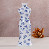 Ceramic ornaments blue and white porcelain mini vases cheongsam flower arrangements living room home decorations - V.I.P Digital Presence