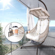 Swing Egg Chair with Stand Indoor Outdoor Wicker Rattan Frame 350lbs Capacity Hammock Chair for Patio Bedroom with Sunshade Clot - V.I.P Digital Presence