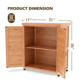 Potting Bench with Storage Cabinet and Metal Table Top for Outdoor Patio,Outdoor Work Station Table - V.I.P Digital Presence