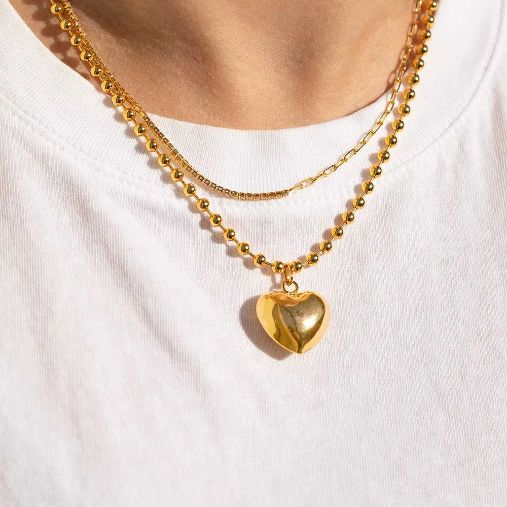 Titanium Steel Heart Pendant Copper Necklace - V.I.P Digital Presence