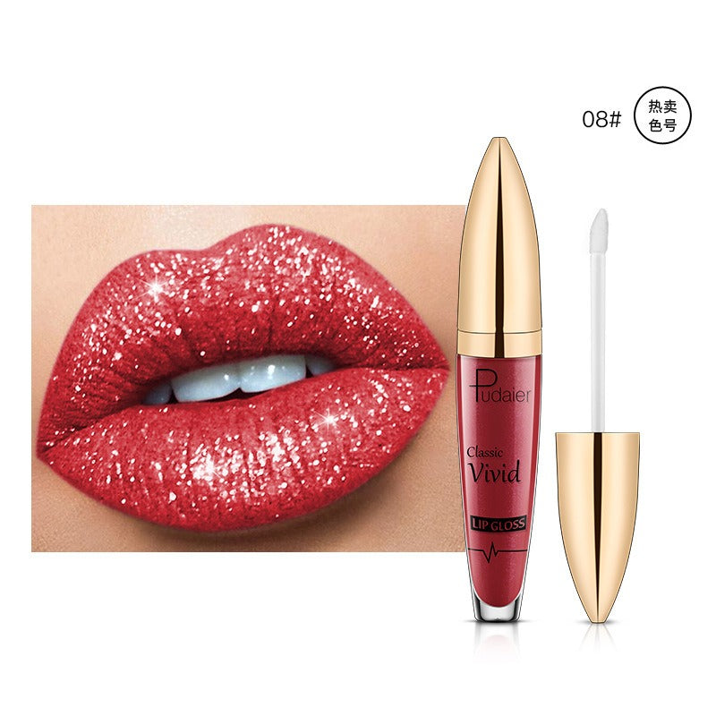 18 Colors Shiny Lip Gloss for Women Long Lasting Matte Glitter Liquid Lipstick Diamond Shiny Lip Gloss Waterproof Lip Makeup - V.I.P Digital Presence